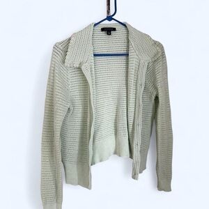 Ann Taylor Light Green Open-Knit Cardigan